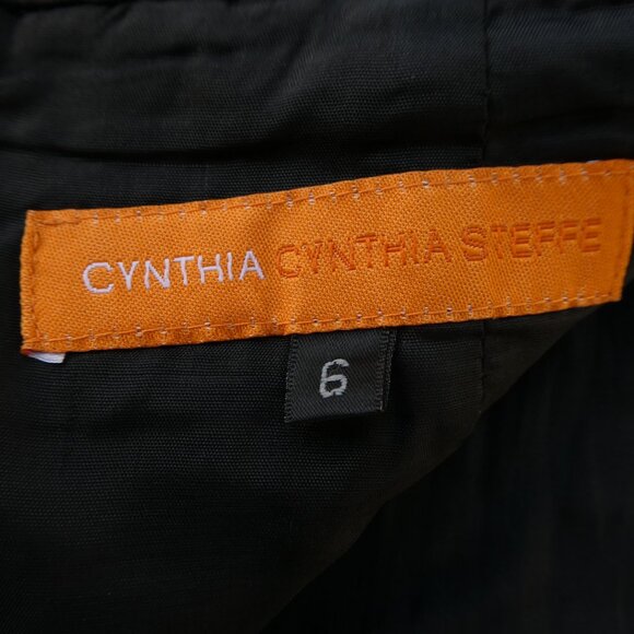 Cynthia Steffe Floral Lace Black Mini Skirt Cotton Lined Zip Back Slit A-Line 6 - Picture 4 of 6